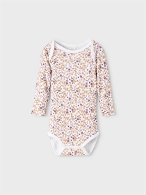 NAME IT 3-Pak ØKO Body Langærmet Rose Wine Flowers